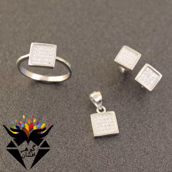 سرویس نقره تایلندی طرح مربعی کد S_1043