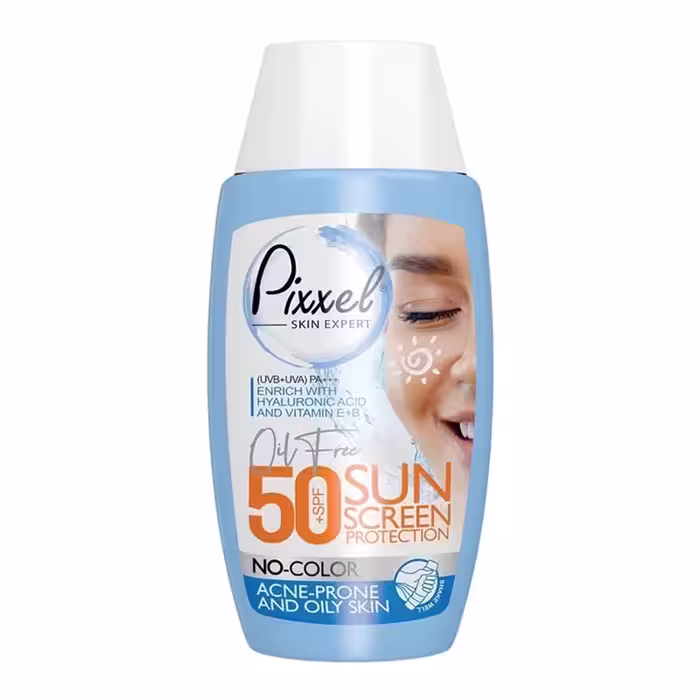 ضد آفتاب پیکسل  SPF50 بدون رنگ مناسب پوست چرب و جوش دار و مختلط 50 میل