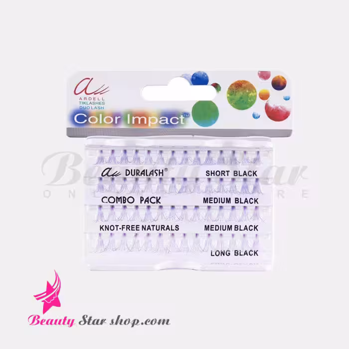 مژه رنگی بنفش بدون گره آردل سایز میکس