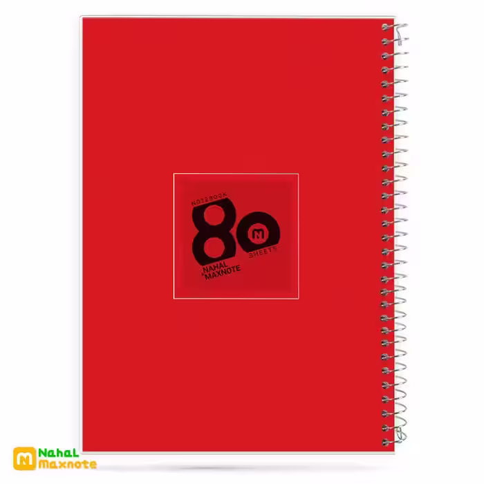 دفتر80 برگ سیمی طلقی تک رنگ (قرمز) کد 3820
