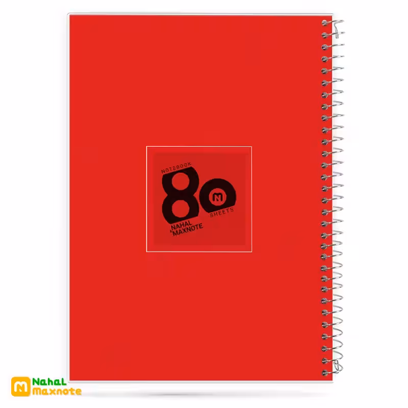 دفتر80 برگ سیمی طلقی تک رنگ (قرمز) کد 3820