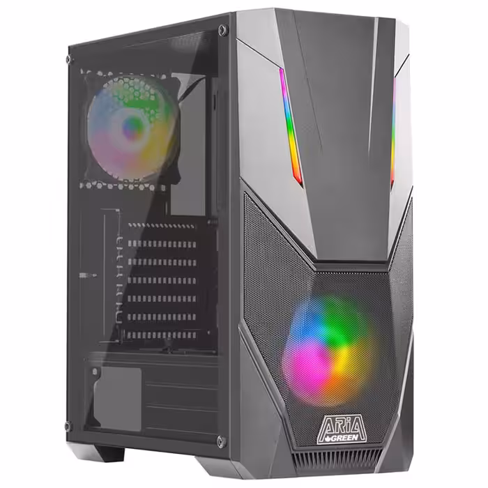 کیس کامپیوتر گیمینگ گرین مدل آریا با نورپردازی RGB