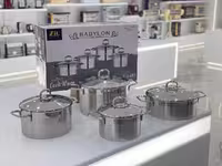 سرویس قابلمه استیل 8 پارچه زیو سری BABYLON مدل Z-1485 - فروشگاه اینترنتی جواهران
