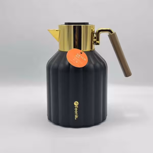 فلاسک 1 لیتر دسته چوبی فینیک مشکی RA-R100G