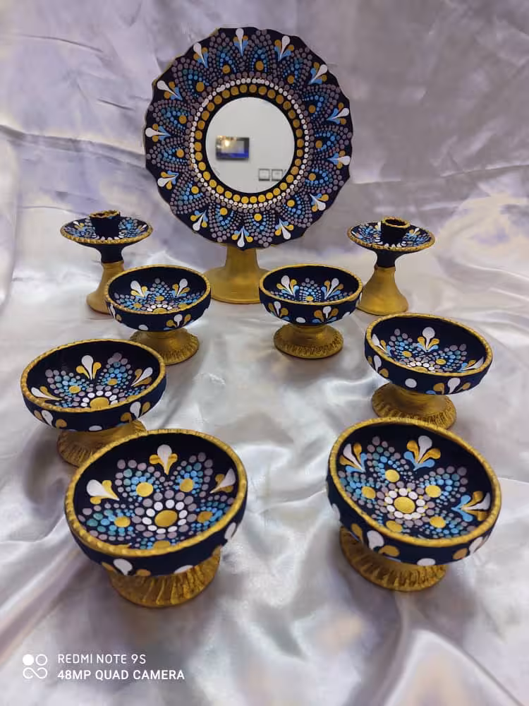 هفت سین سفالی نقطه کوبی کد 102515