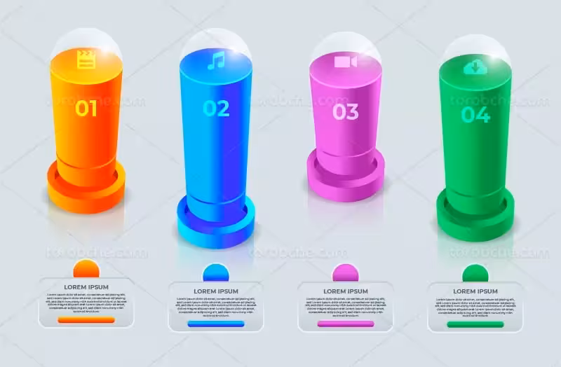 وکتور اینفوگرافیک با کیفیت رنگی | گرافیک با طعم تربچه