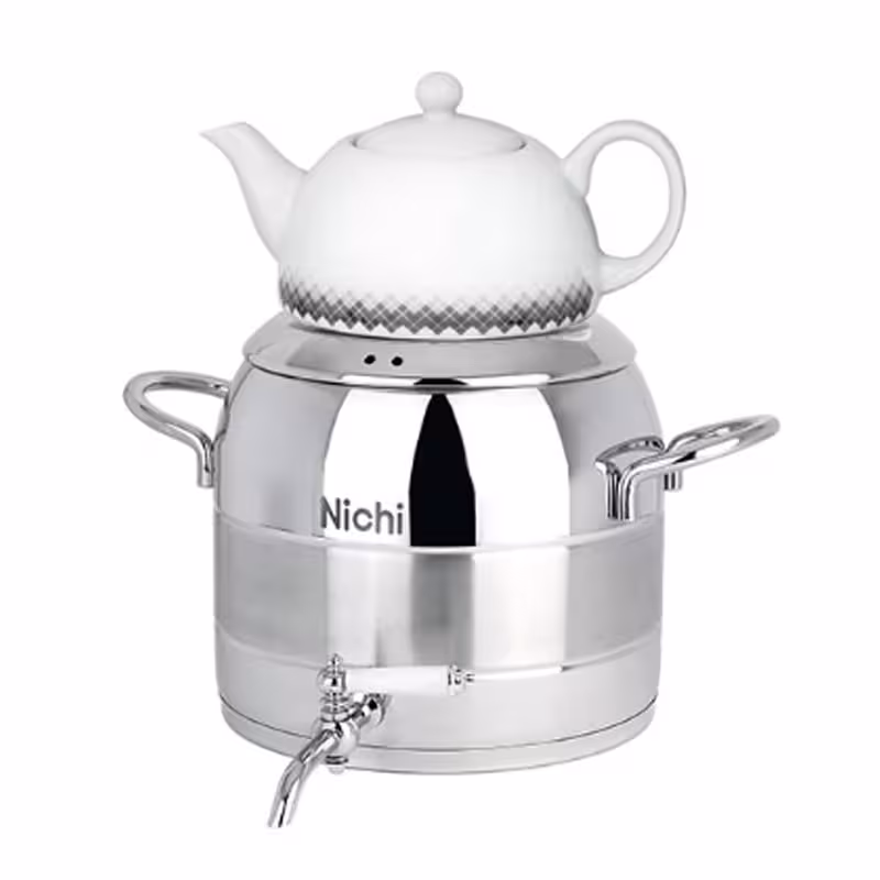 کتری و قوری استیل 7 لیتر تک خط برند نیچی