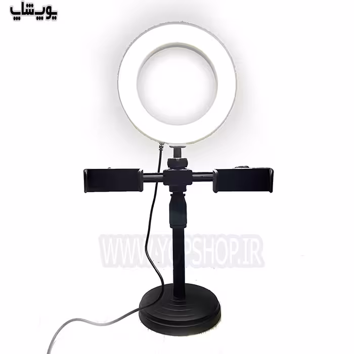 رینگ لایت و هولدر دوتایی موبایل رومیزی مدل DK-099