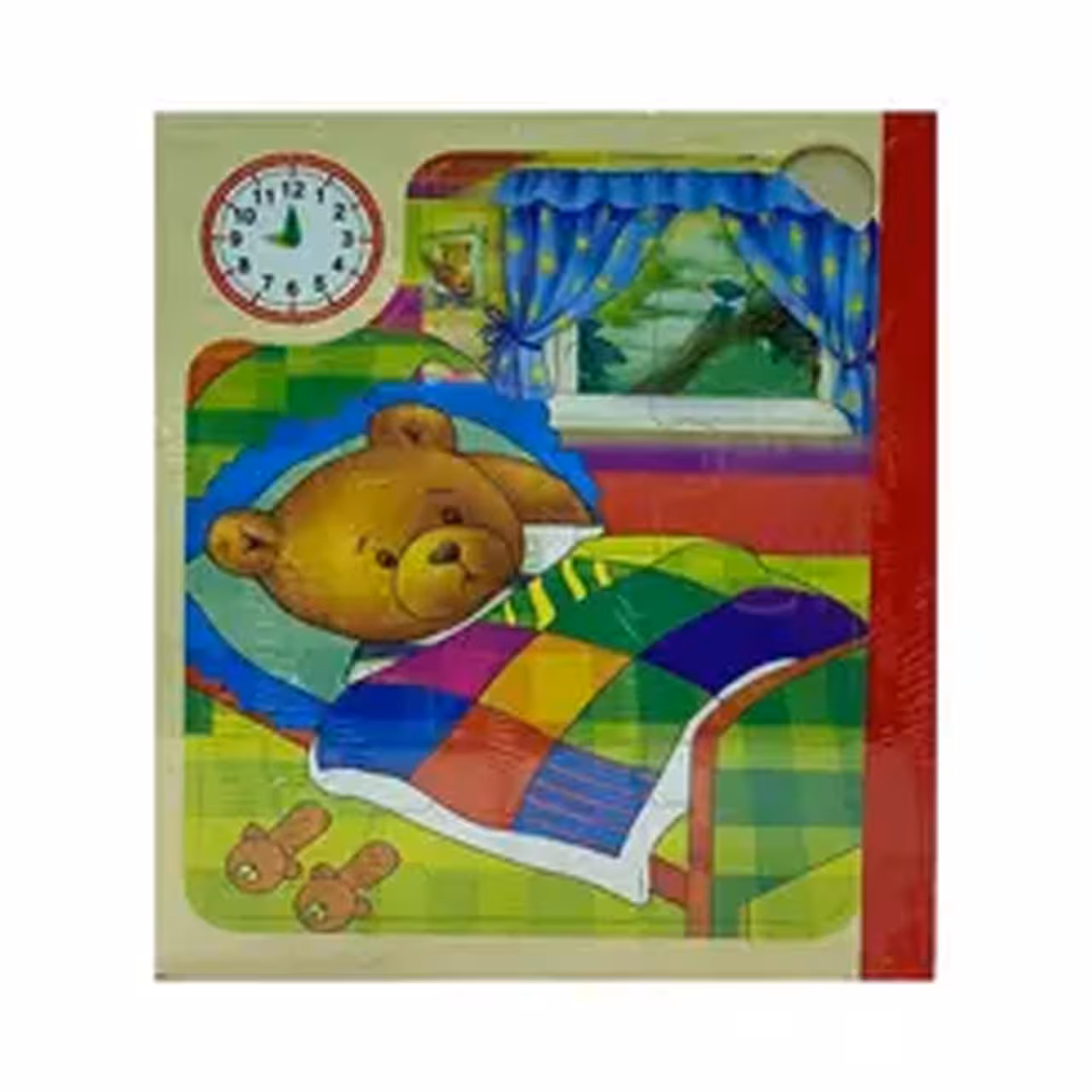 پازل چوبی کتابی خرس و ساعت