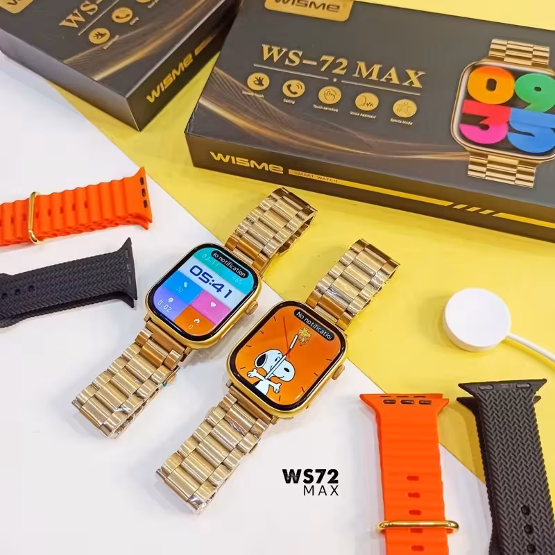 ساعت هوشمند طلایی ws-72 max