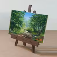 نقاشی منظره با سه پایه مینیاتوری سایز کوچک