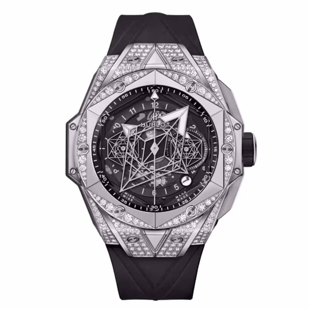 ساعت مچی مردانه هابلوت کهکشانی Hublot Unico Sang Bleu ll diamonds 1232H