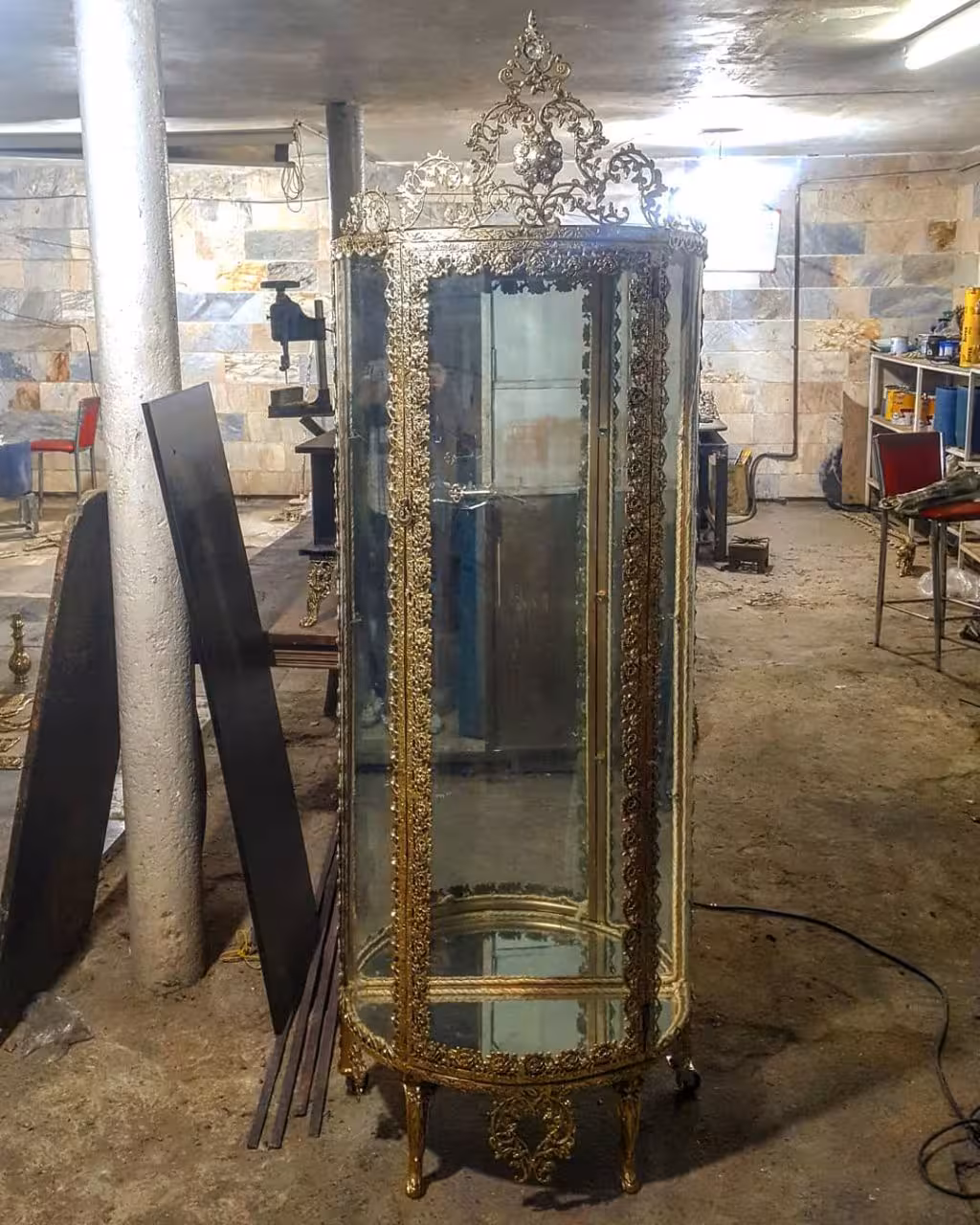 بوفه برنزی خم 70 گل رز