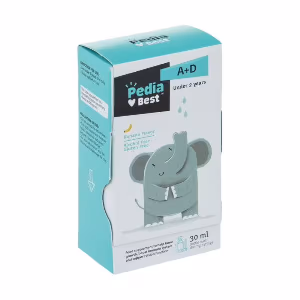 قطره ویتامین آ د پدیابست با طعم موز 30 میلی لیتر