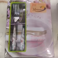 کارد و چنگال برند مینیاتور ، بسته دوازده تایی شامل شش عدد کارد و شش عدد چنگال