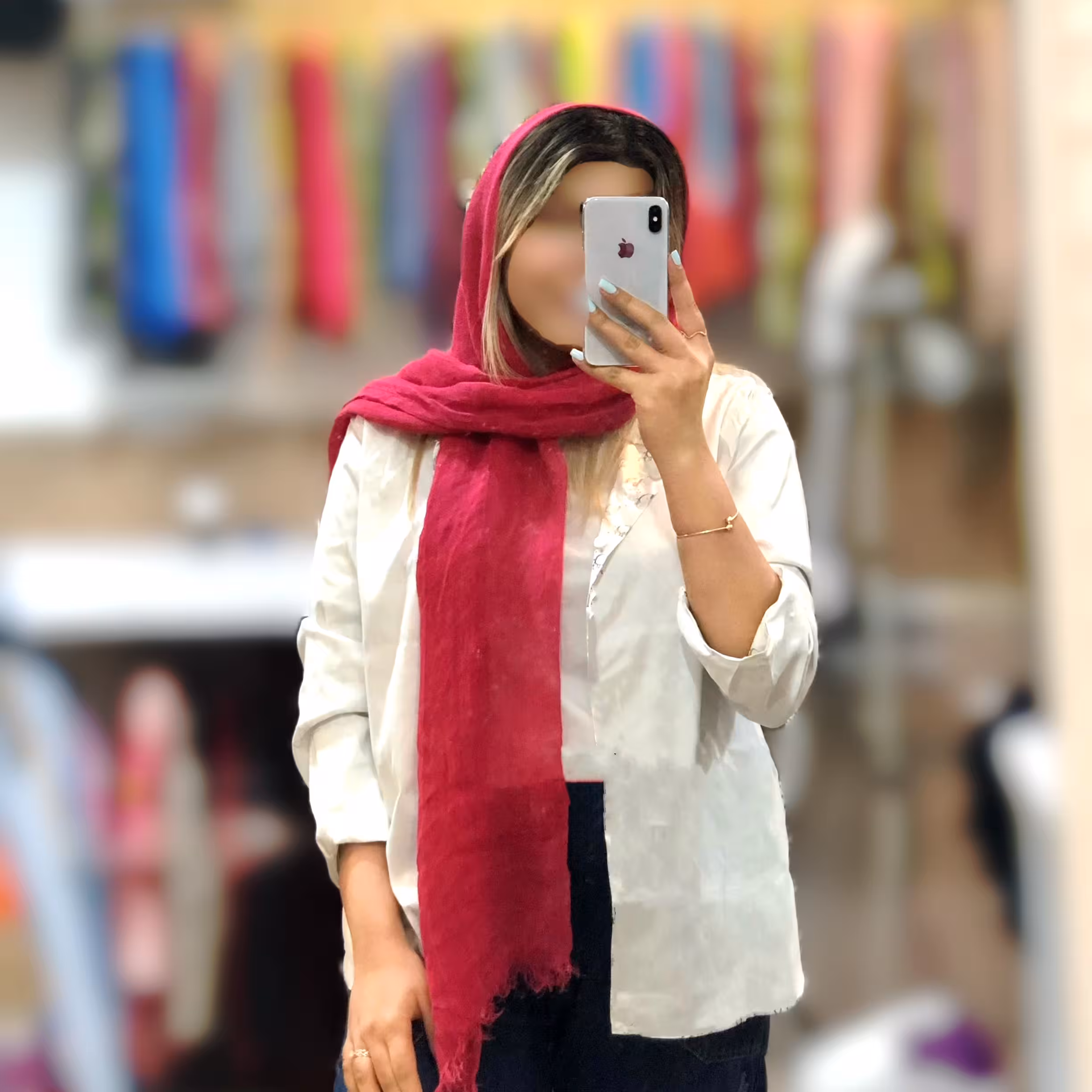 شال کنفی سرخابی ساده ،وارداتی، کیفیت عالی