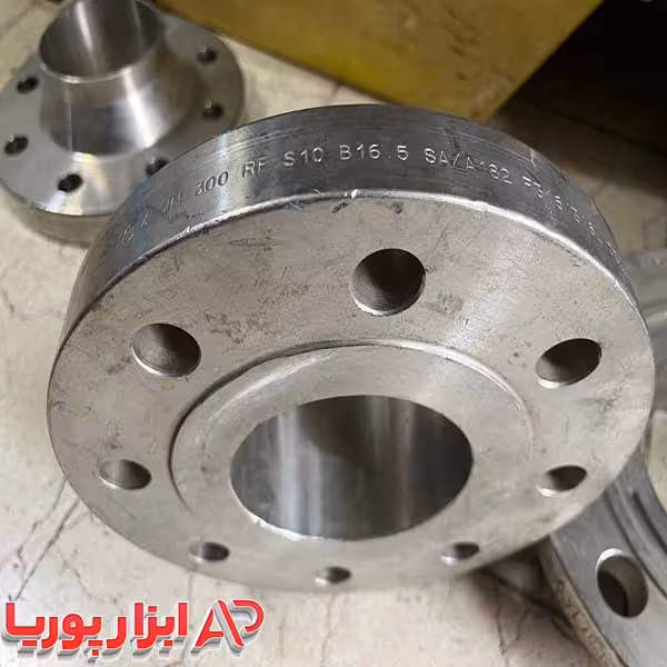 فلنج گلودار استنلس استیل سایز 4اینچ کلاس 300 رده 10 اس از جنس SA182F316/316L
