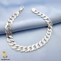 دستبند مردانه نقره ایتالیایی، طرح کارتیر، مدل پهن، کد BSM B50