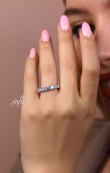 💍انگشتر جواهري تنیسی خاص و زیبا؛ نقره عیار 925(R_1263)