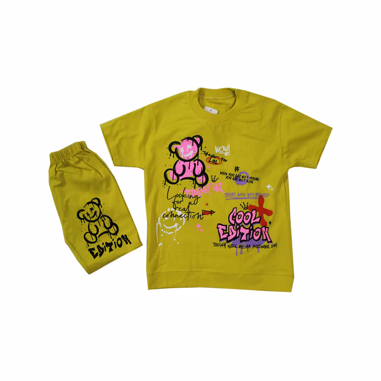 ست تیشرت و شلوارک بچگانه طرح COOL سایز 45