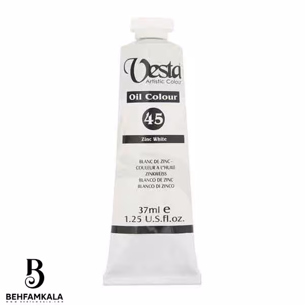 رنگ روغن وستا مدل Zink White 45 حجم 37 میلی لیتر