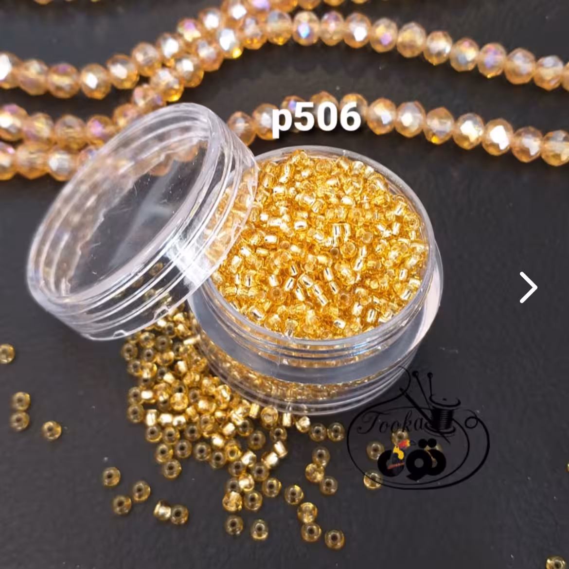 منجوق چک اصل طلایی شیشه ای 512