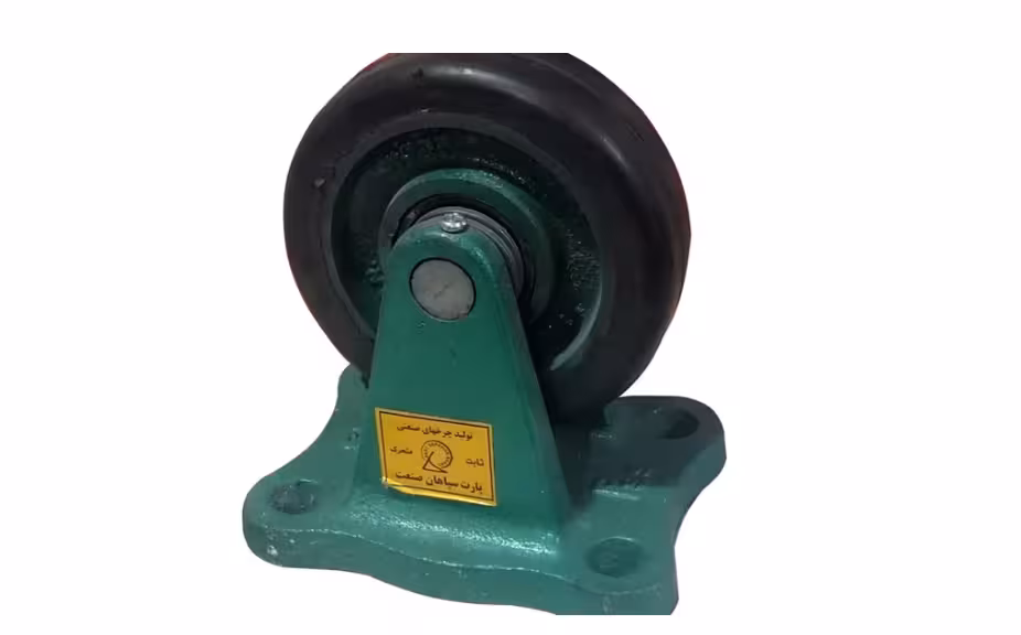 چرخ چدنی 160 روکش لاستیکی ثابت