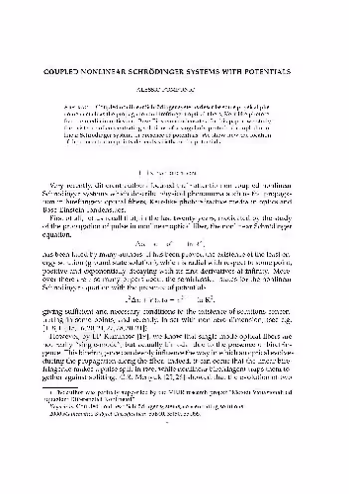 خرید و دانلود نسخه کامل کتاب Coupled nonlinear Schrodinger systems with potentials