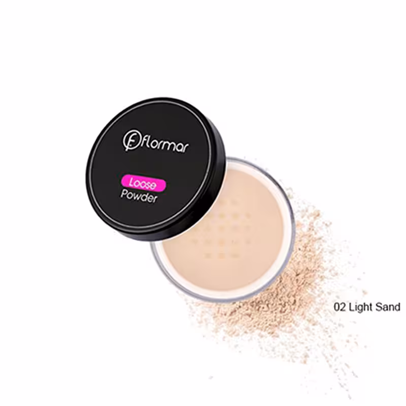 پودر فیکس آرایش فلورمار Flormar مدل Loose شماره 02 رنگ LIGHT SAND وزن 18 گرم