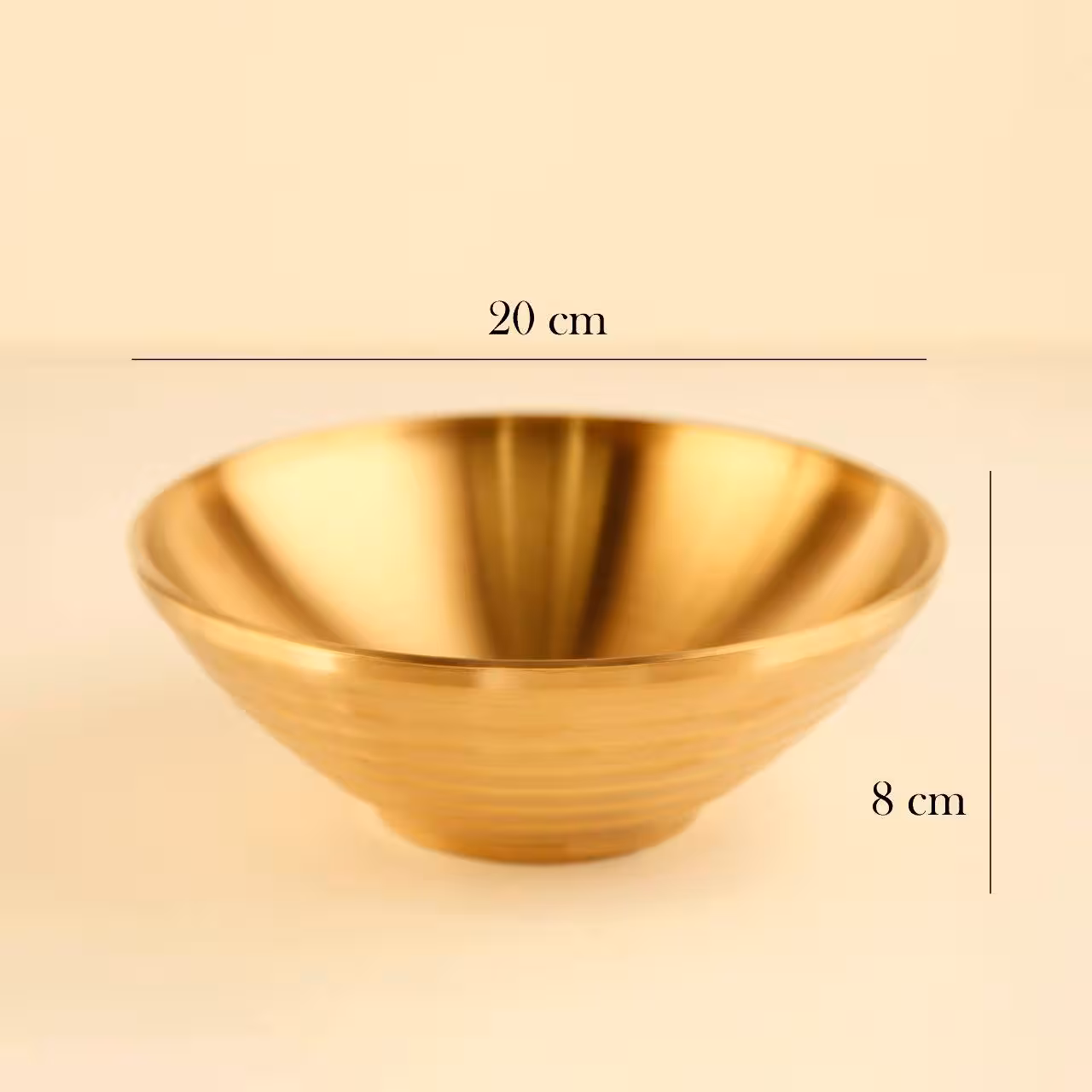 کاسه مخروطی شیاردار طلایی مات بزرگ آسا