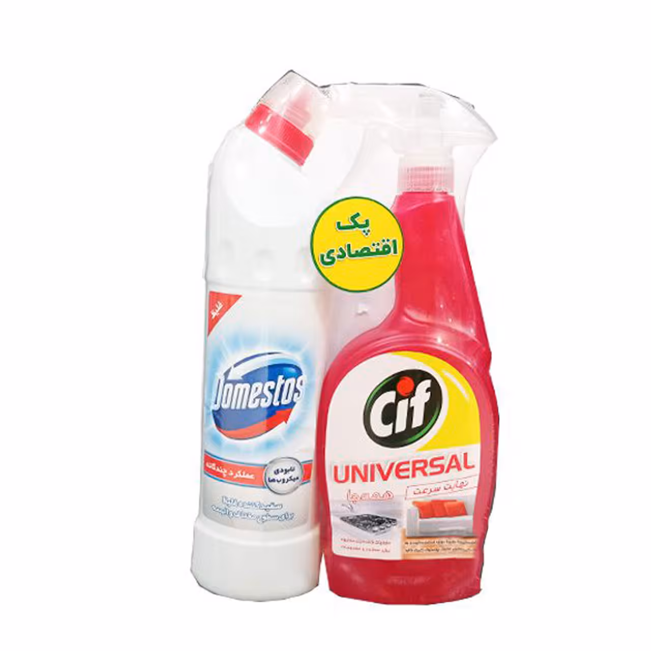 پک 2 عددی اسپری پاک کننده یونیورسال سیف و مایع کرمی اسنوایت دامستوس 750 میلی لیتری