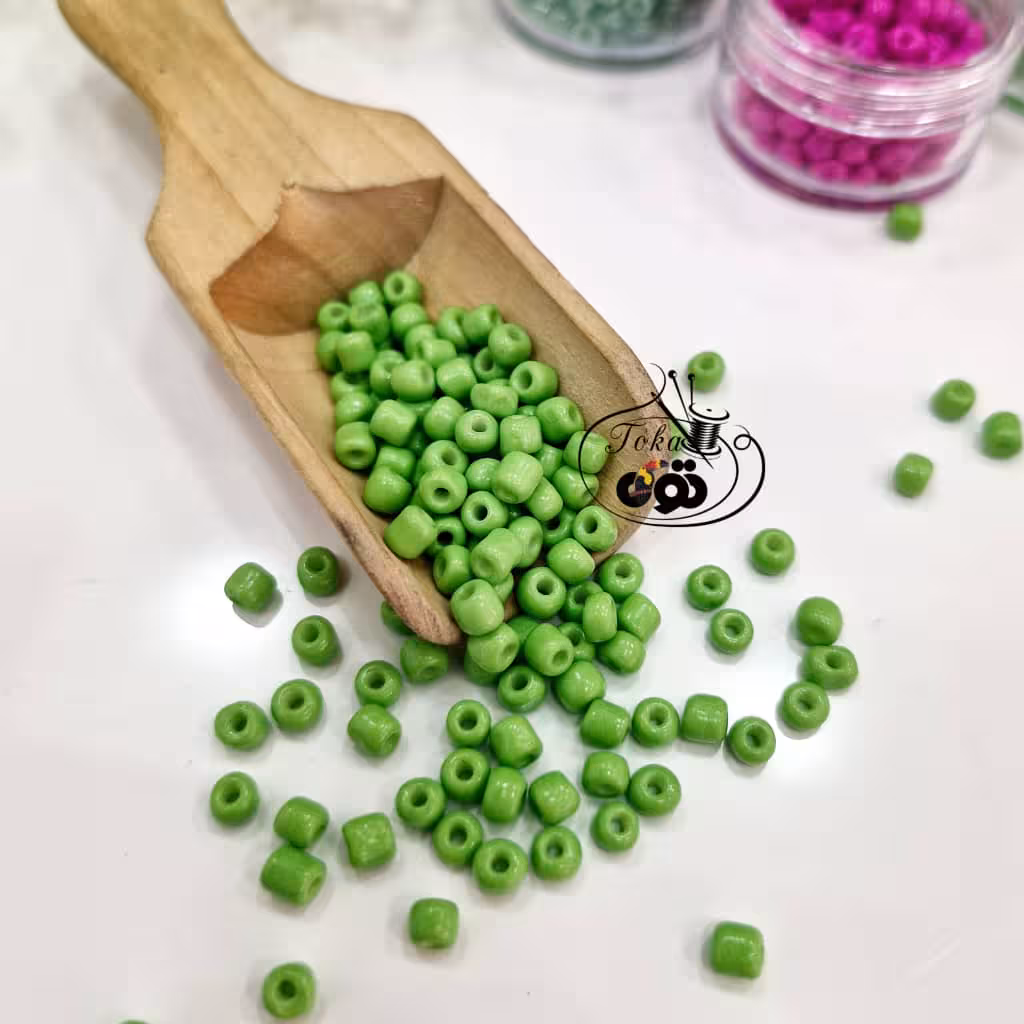 منجوق درشت سبز روشن گچی 23