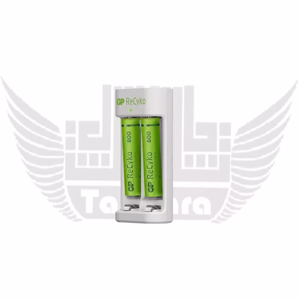 شارژر به همراه باتری نیم قلمی جی پی مدل ReCyKo