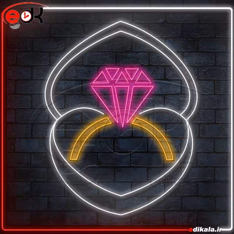 تابلو نئون طرح انگشتر شماره 1 در ابعاد مختلف کد400664
