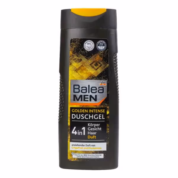 شامپو 4 در 1 سر و بدن آلمانی مردانه باله آ مدل Golden Intense با رایحه گریپ فروت مناسب انواع پوست و مو حجم 300 میل
