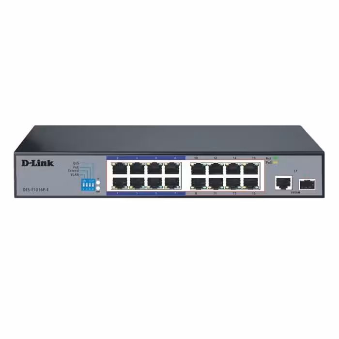 سوئیچ 16 پورت دی لینک DES-F1016P-E