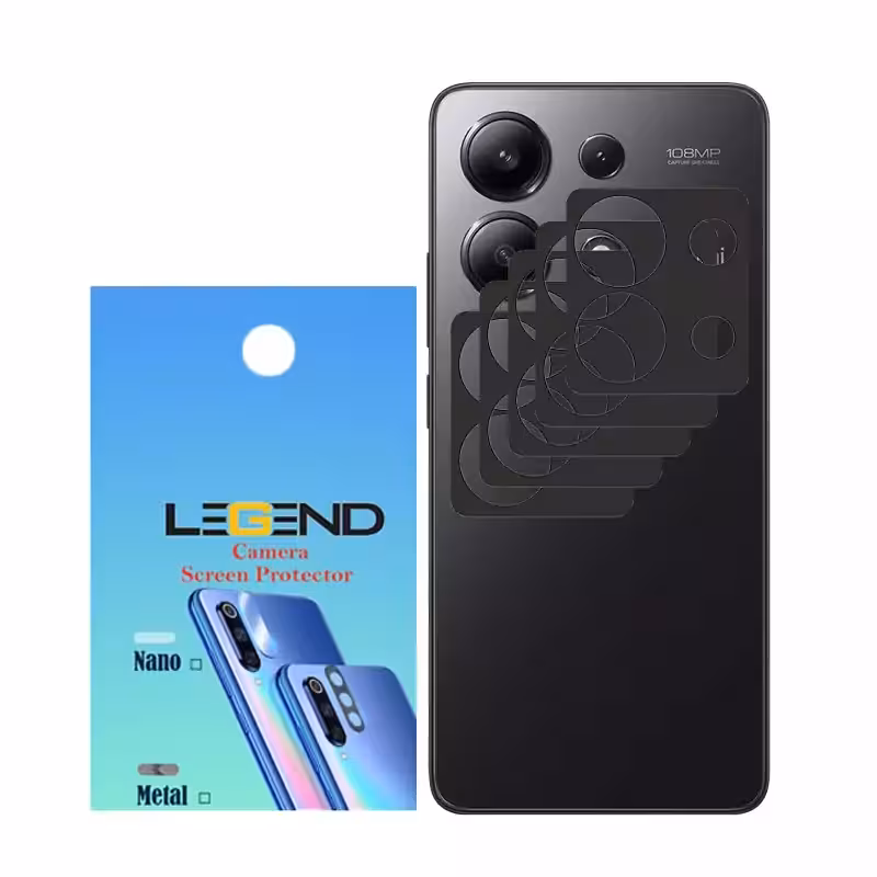 محافظ لنز دوربین لجند مدل قابدار مناسب برای موبایل شیائومی Redmi Note 13 بسته 5 عددی