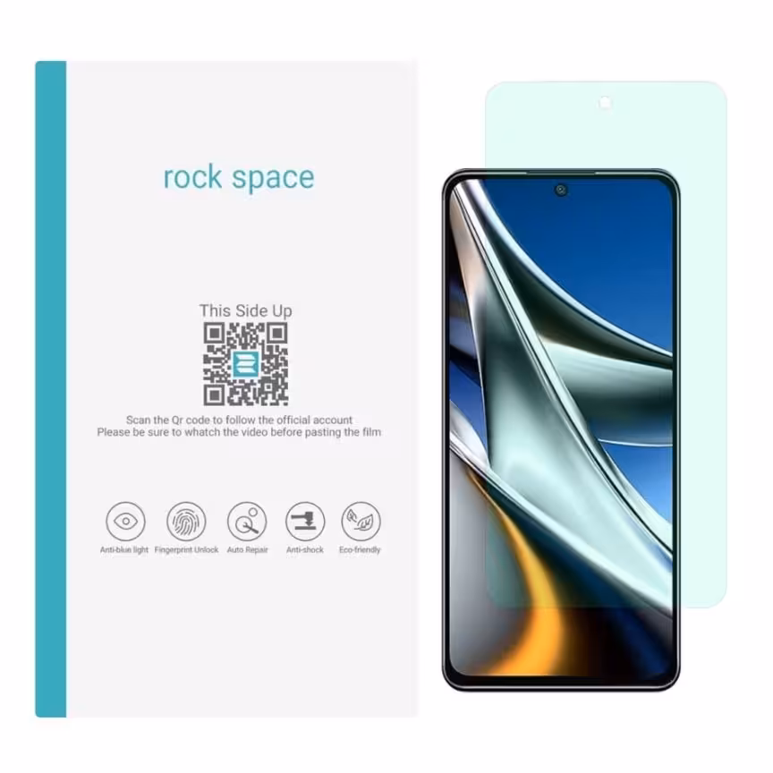  گلس شیائومی poco X4 pro 5G مدل نانو هیدروژل گرین لایت برند راک اسپیس