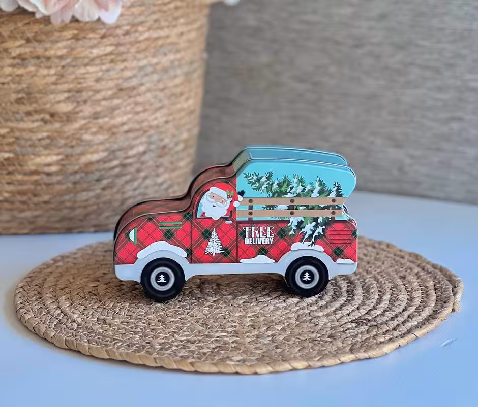 قوطی و باکس فلزی کریسمسی طرح کامیون کد 1607