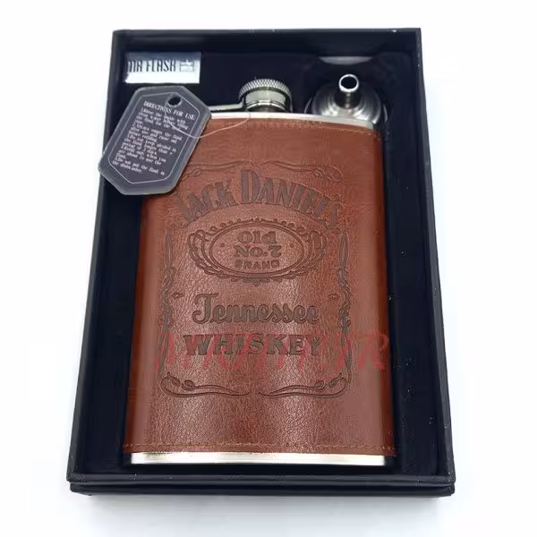 هیپفلاسک (قمقمه جیبی) مدل جک دنیلز چرم کدL510127