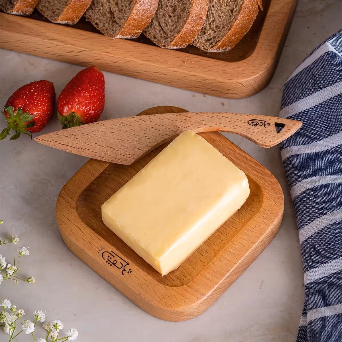 کارد چوبی کره و پنیر چوتاش 3 عددی