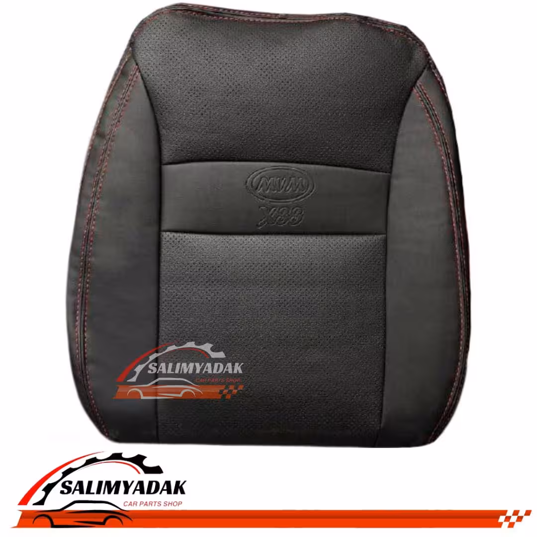 روکش صندلی ام وی ام ایکس 33 نیو mvm x33 new تمام چرم رنگ مشکی دوخت قرمز