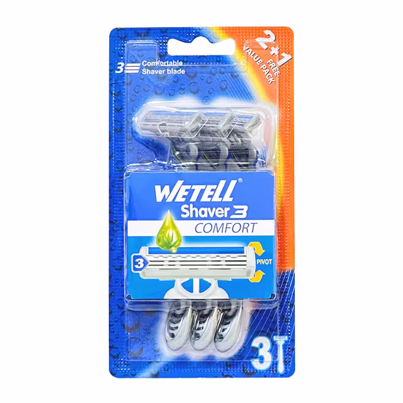 پک 3 عددی ژیلت اصلاح وتل Wetell