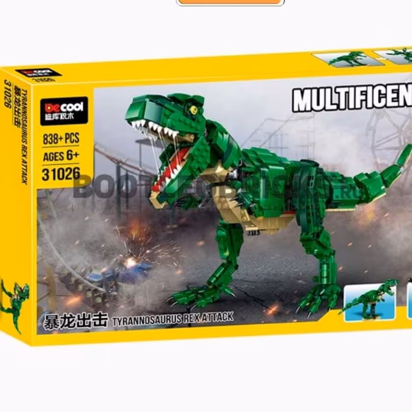      لگو دو کاره دایناسور و مرد اهنی 838 قطعه
ای 31026
 ساختنی دیکول مدل 31026TRex Attack