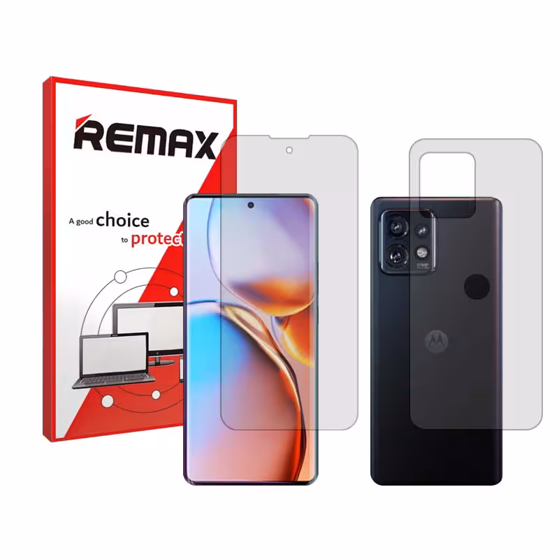 گلس صفحه نمایش و پشت گوشی موتورولا Edge  (2023) مدل شفاف برند ریمکس کد SS