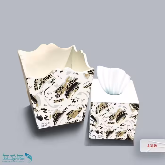 ست سطل و جا دستمال چوبی کودک طرح پلنگی کد A3159