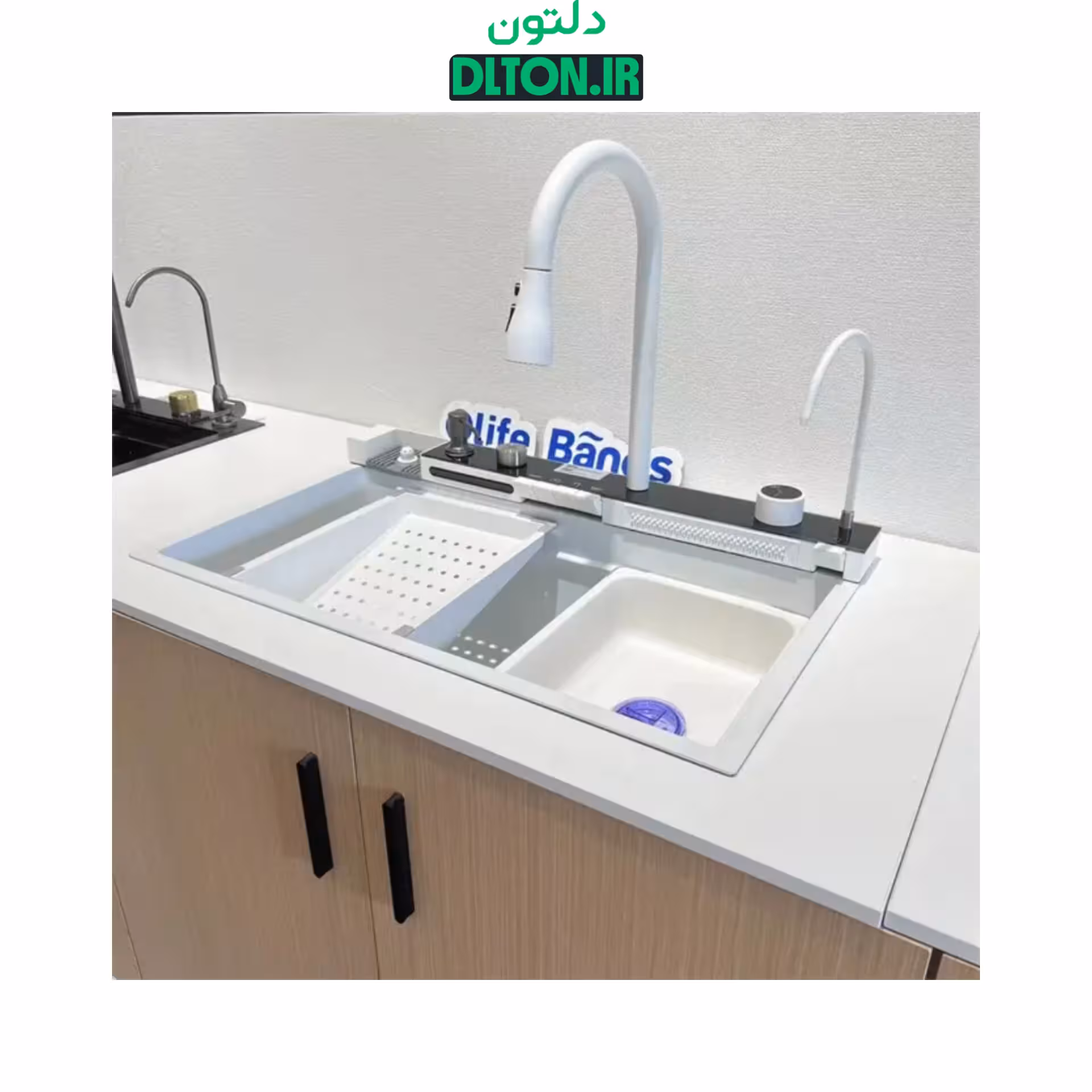سینک ظرفشویی آبشاری مدل پیانویی 5 کلید سفید گرید A هوادیاو