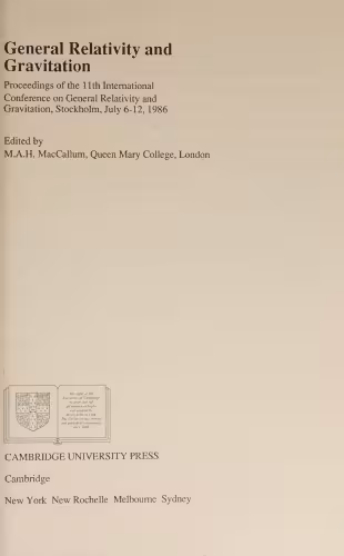 خرید و دانلود نسخه کامل کتاب General relativity and gravitation : proceedings of the 11th International Conference on General Relativity and Gravitation, Stockholm, July 6-12, 1986