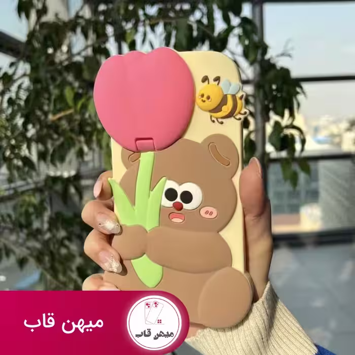 قاب گوشی آیفون خرس و لاله - کد (77340)