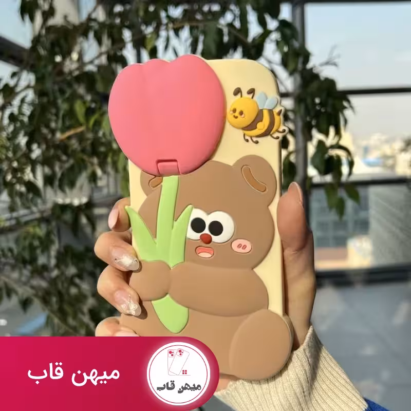 قاب گوشی آیفون خرس و لاله - کد (77340)